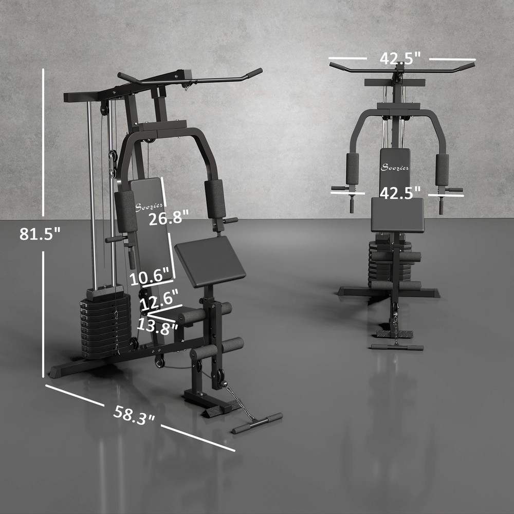 Multifunctional Workout Station for Chest Presses and Pull Up Exercise, 264 lbs