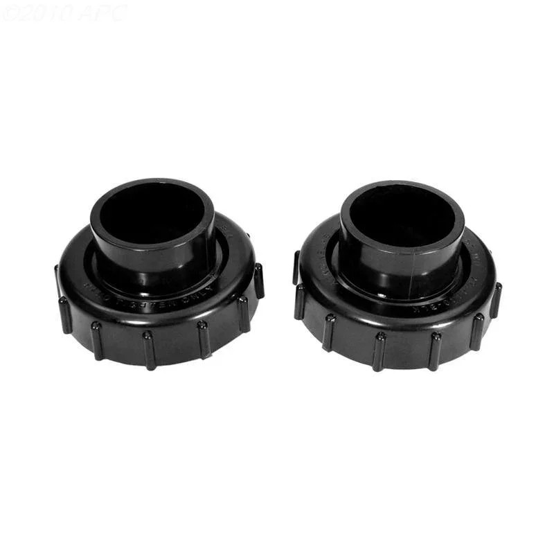 Bulkhead union, 1-1/2" x 2" set, black (b)
