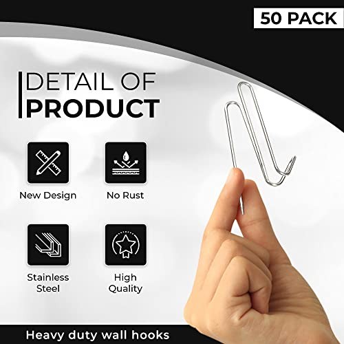 50Pcs Cubicle Hooks - Fabric Panel Wall Hooks with Clear Storage Box for