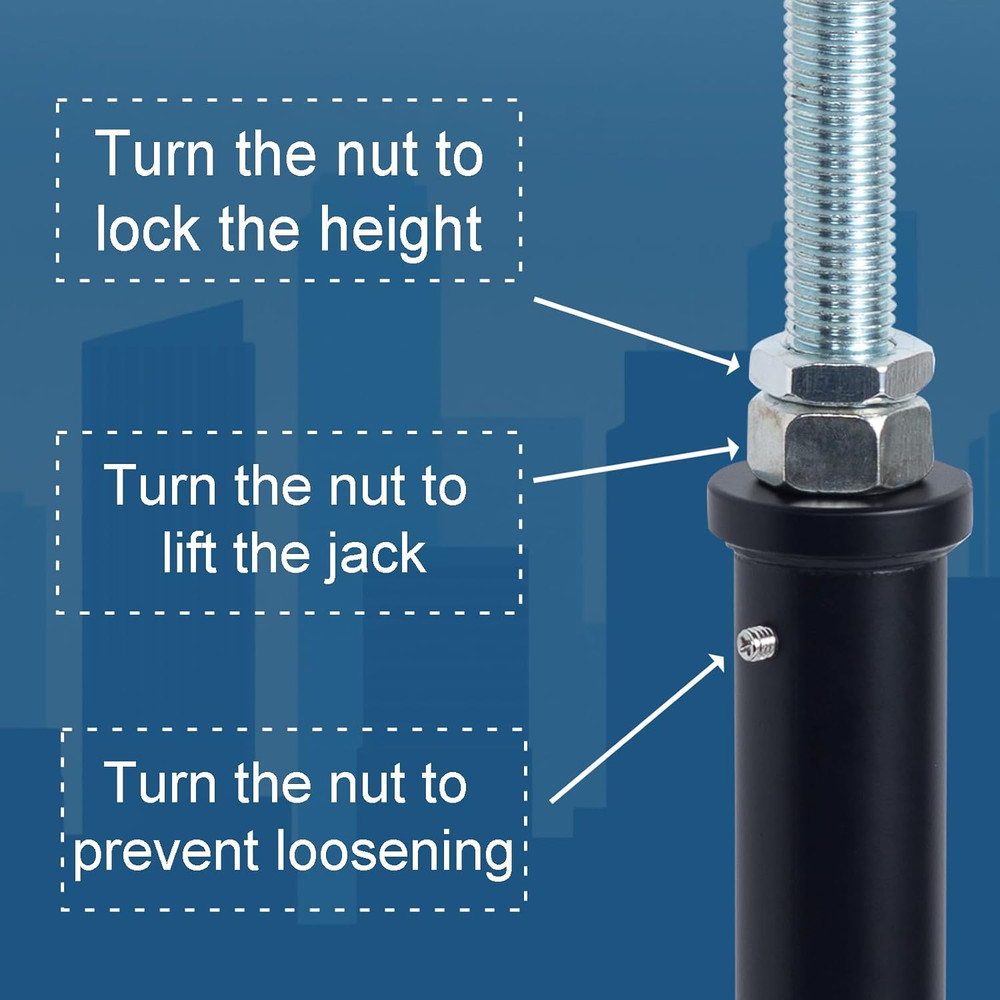 U-Shaped Floor Jack 4-Pack - Adjustable Steel Beam Support with U-Head Telepost
