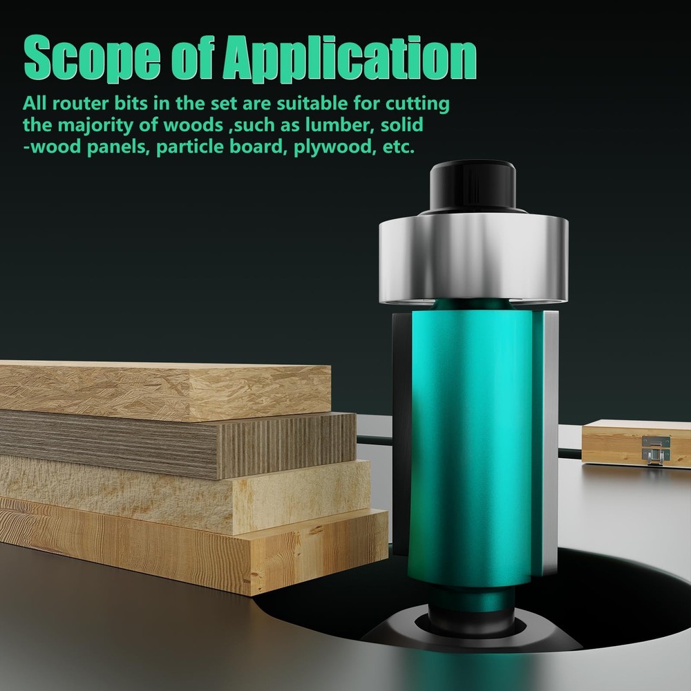CSOOM 20PCS Router Bits, 1/4" Woodwork Tools, Carbide Milling Cutter Set