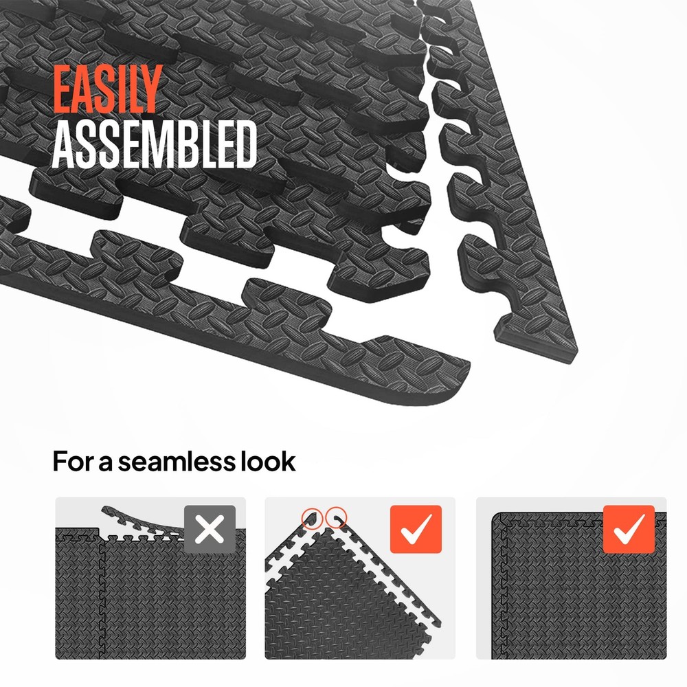 Thick Puzzle Exercise Mat, 6 Pcs EVA Foam Interlocking Tiles Protective Floor...