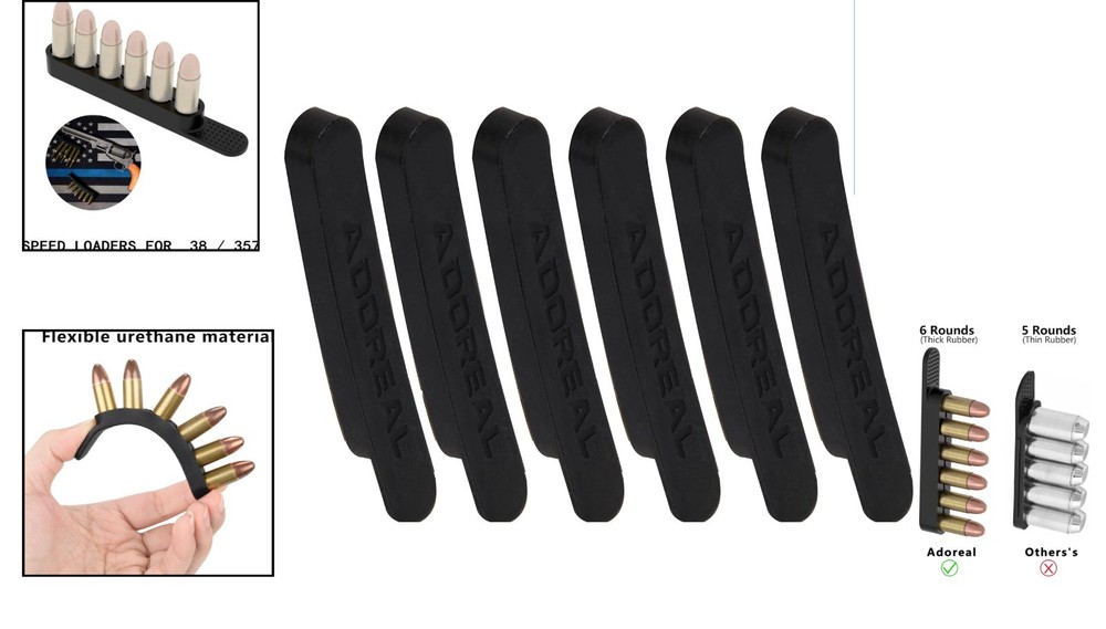 Flexible 6-Pack Speed Loaders for .38/.357 Revolvers - Secure & Compact Design