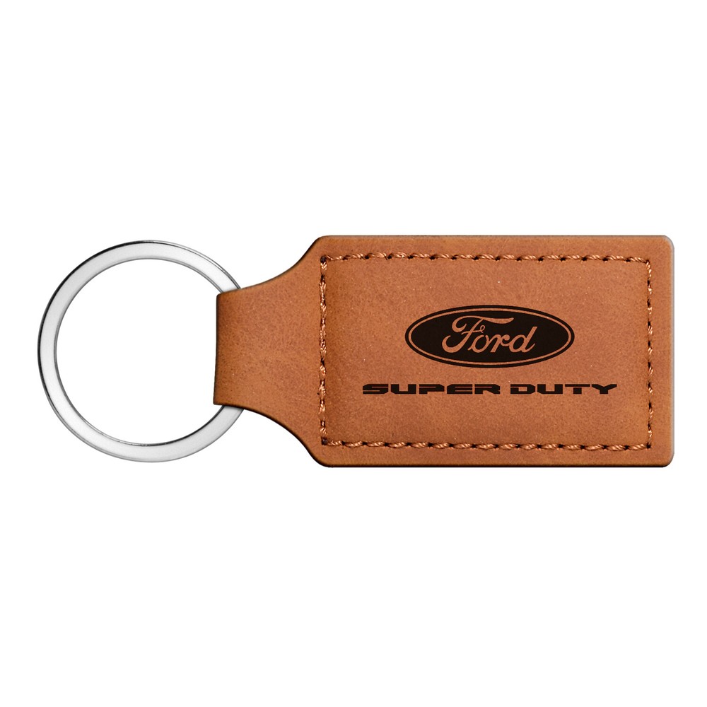 Ford Super-Duty Rectangular Brown Leather Key Chain