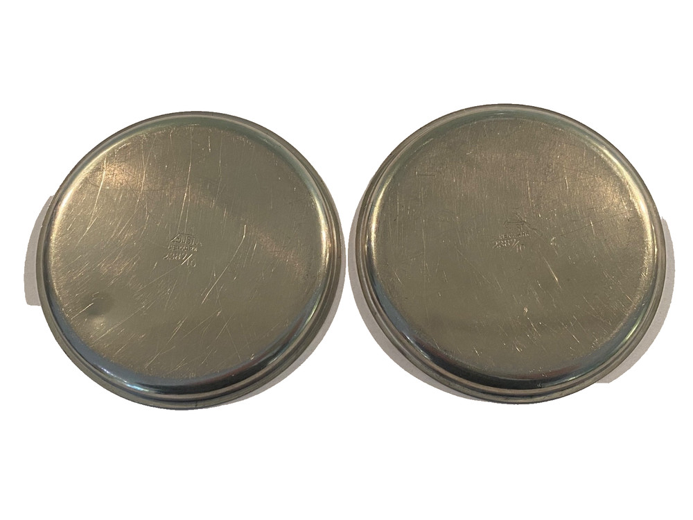 Pair of Vintage Danish JUST Silver Plated Coasters