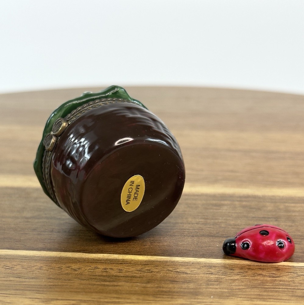 Porcelain Hinged Trinket Box Ladybug
