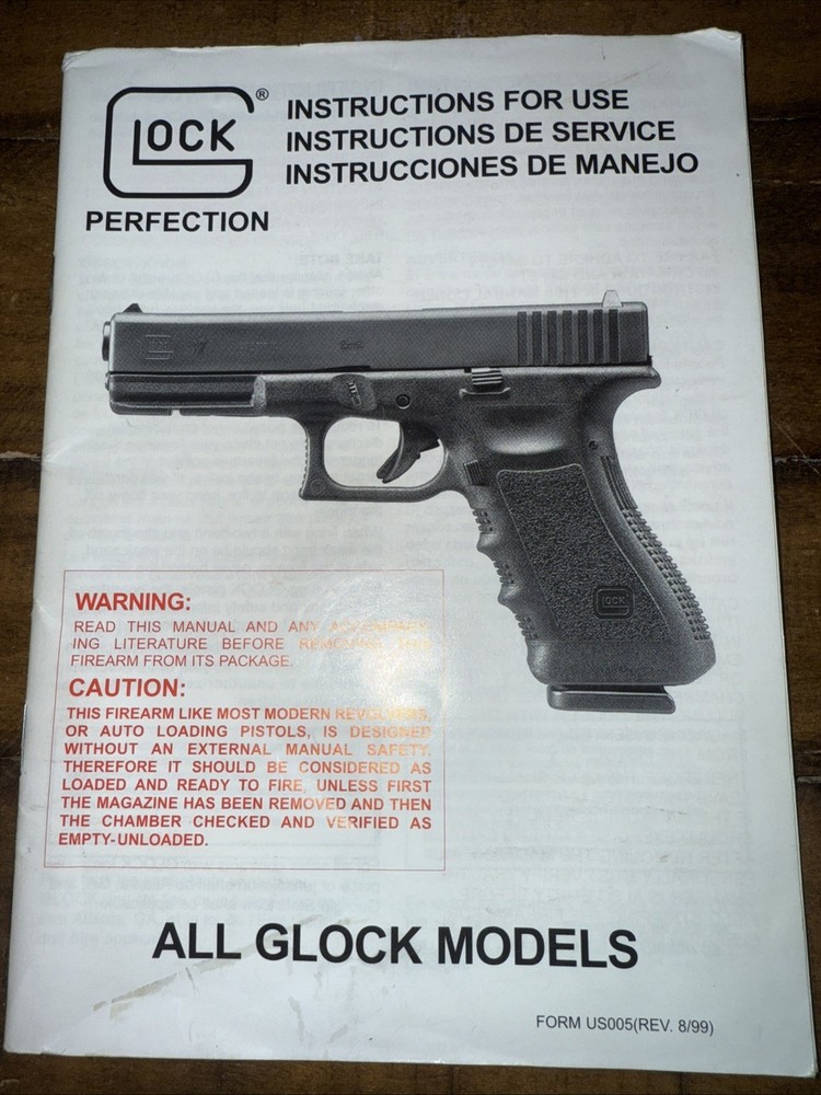 GLOCK 1999 All Models Instructions OWNERS MANUAL