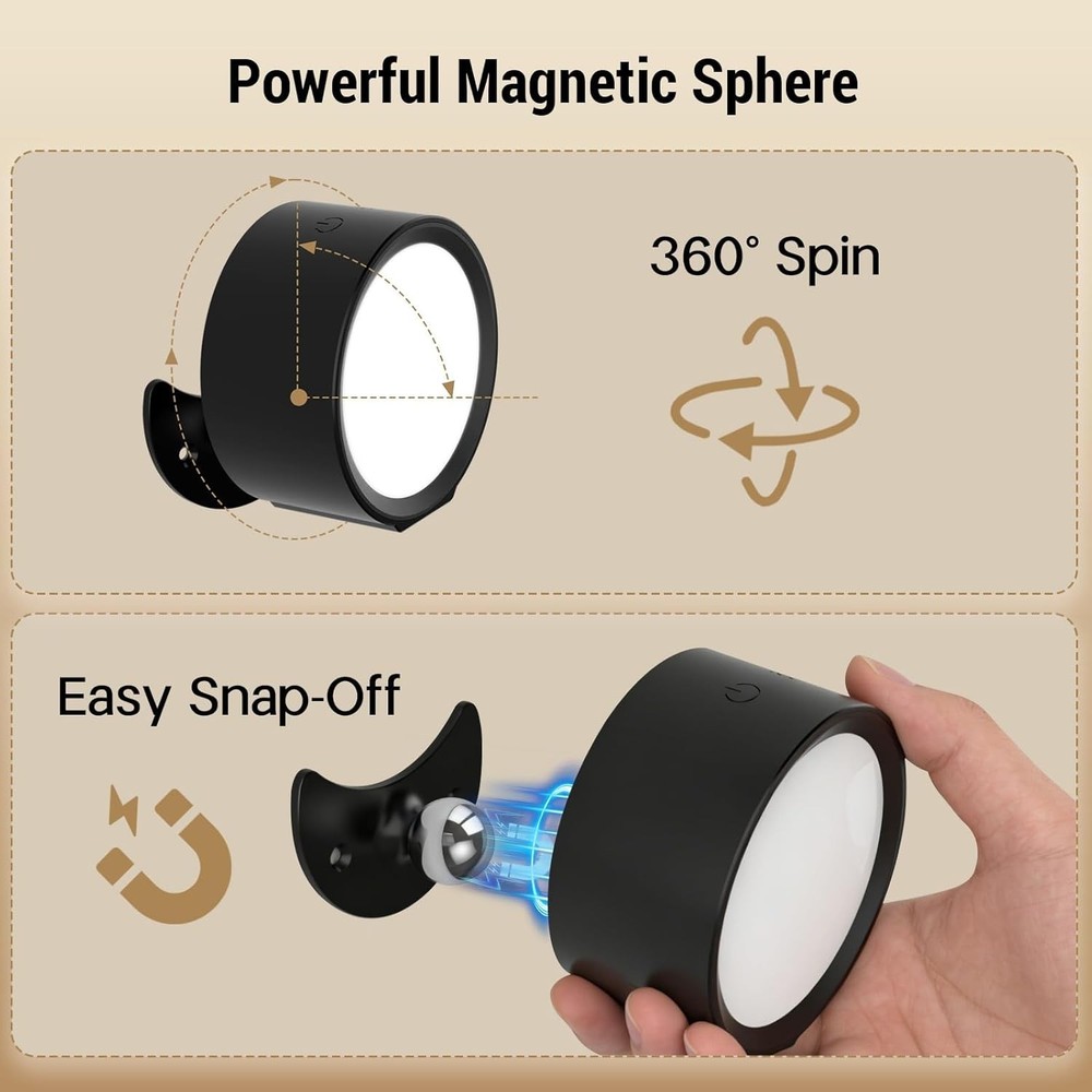 Battery Operated Wall Sconce, Remote Control, Wireless Rechargeable Mounted, ...
