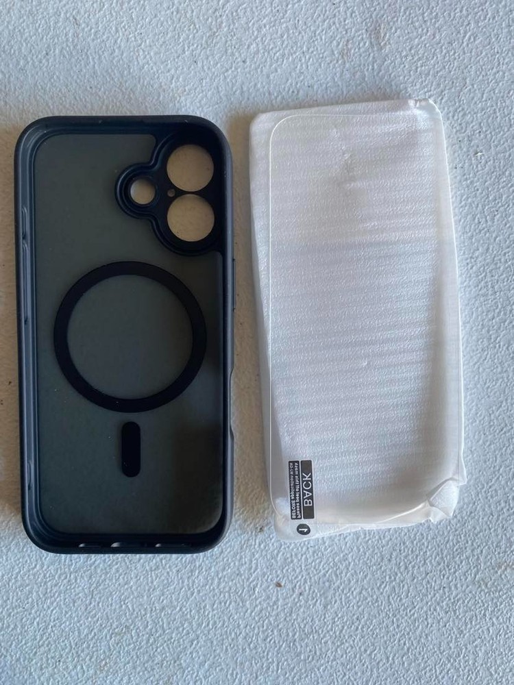 FNTCASE iPhone 17 Phone Case Magnetic Translucent Matte Black & Screen Protector