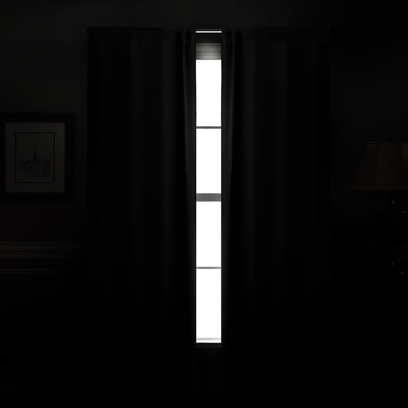 Textured 100% Blackout Indoor Curtains 2 Pack Pan