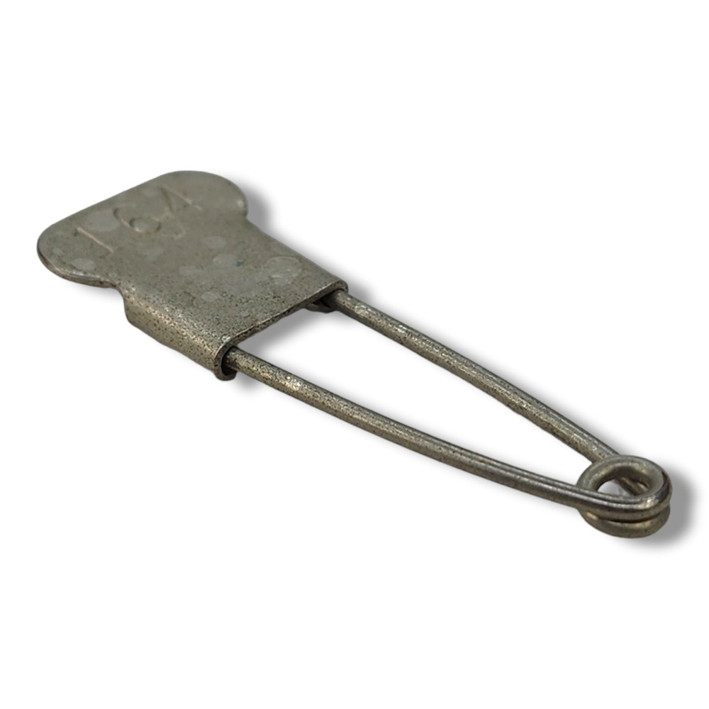 Vintage Silver Tone Laundry Numbered Safety Pin