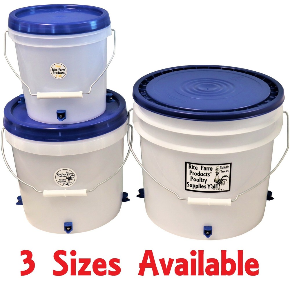 3.5 GAL AUTOMATIC WATERER 4 HORIZONTAL SIDE MOUNT NIPPLE DRINKER CHICKEN POULTRY