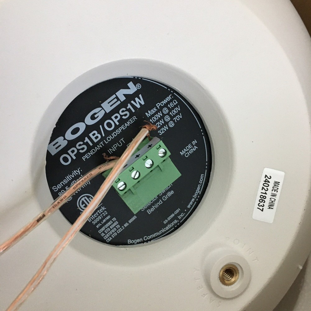 Bogen Orbit OPS1 Pendant Speaker - Passive - Cable - Off-White