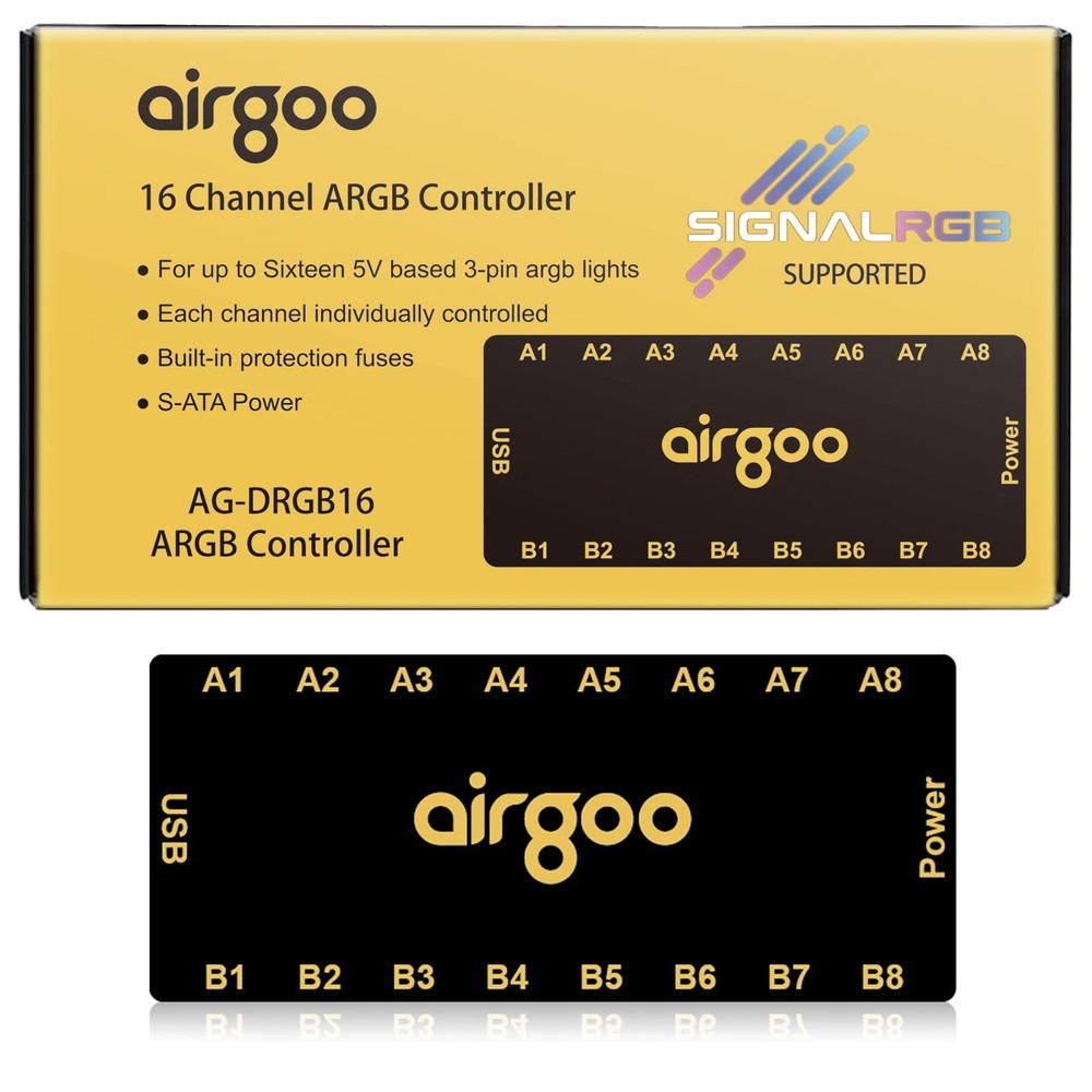 16-Port ARGB Controller Hub - SATA Powered, Requires SignalRGB Software