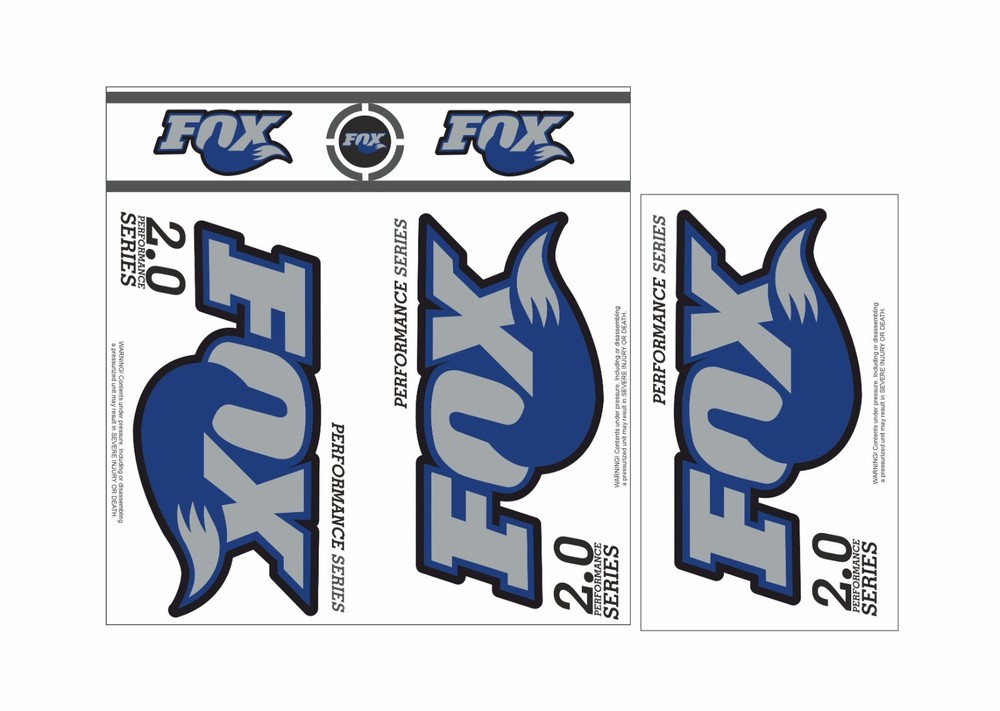 Fox 2.0 Performance Series Shock Decal Stickers White Black