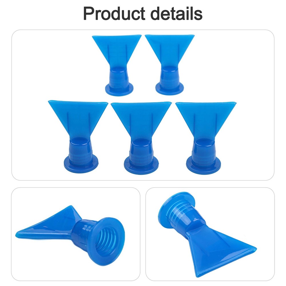 5x Accessories Wave Shape Silicon Cone Caulking Spare Part Flat Nozzle