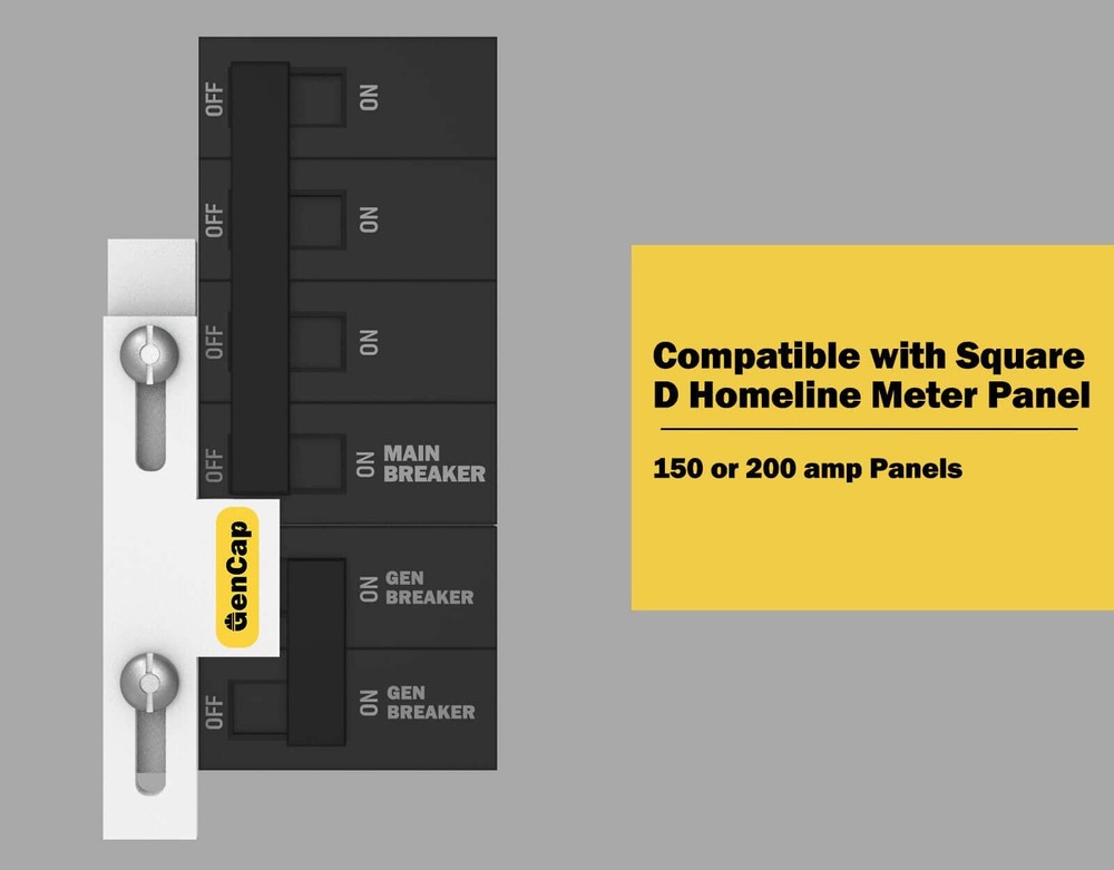 GenCap Generator Interlock Kit Compatible with Square D Homeline Meter Main 1...