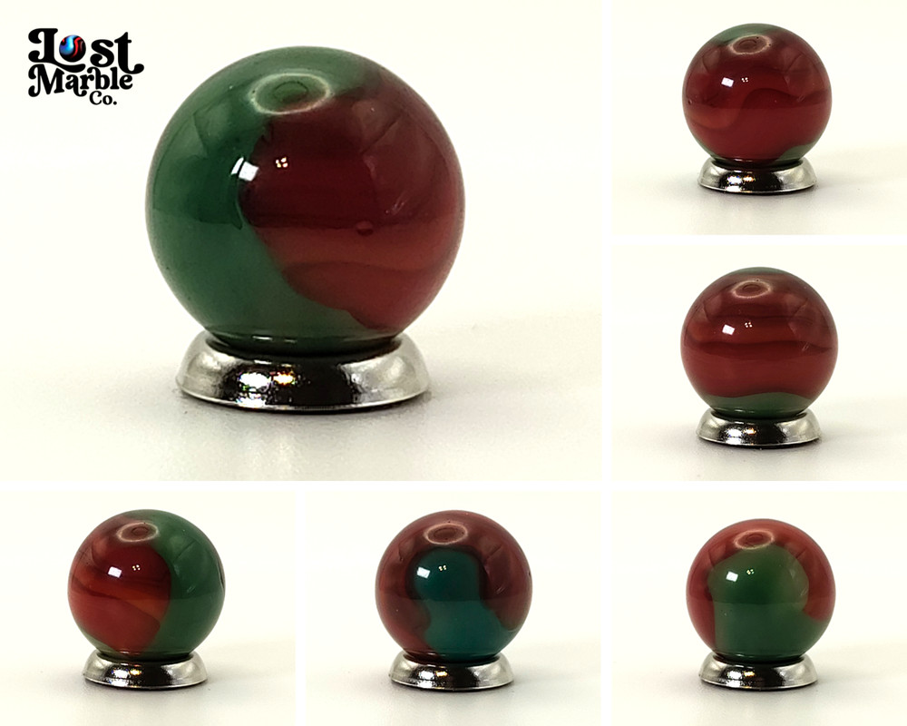 5/8" Akro Agate Patch Marble Red & Green M-