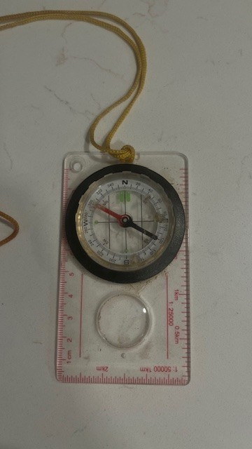 Vintage Baseplate Compass Hiking / Mapping With Lanyard