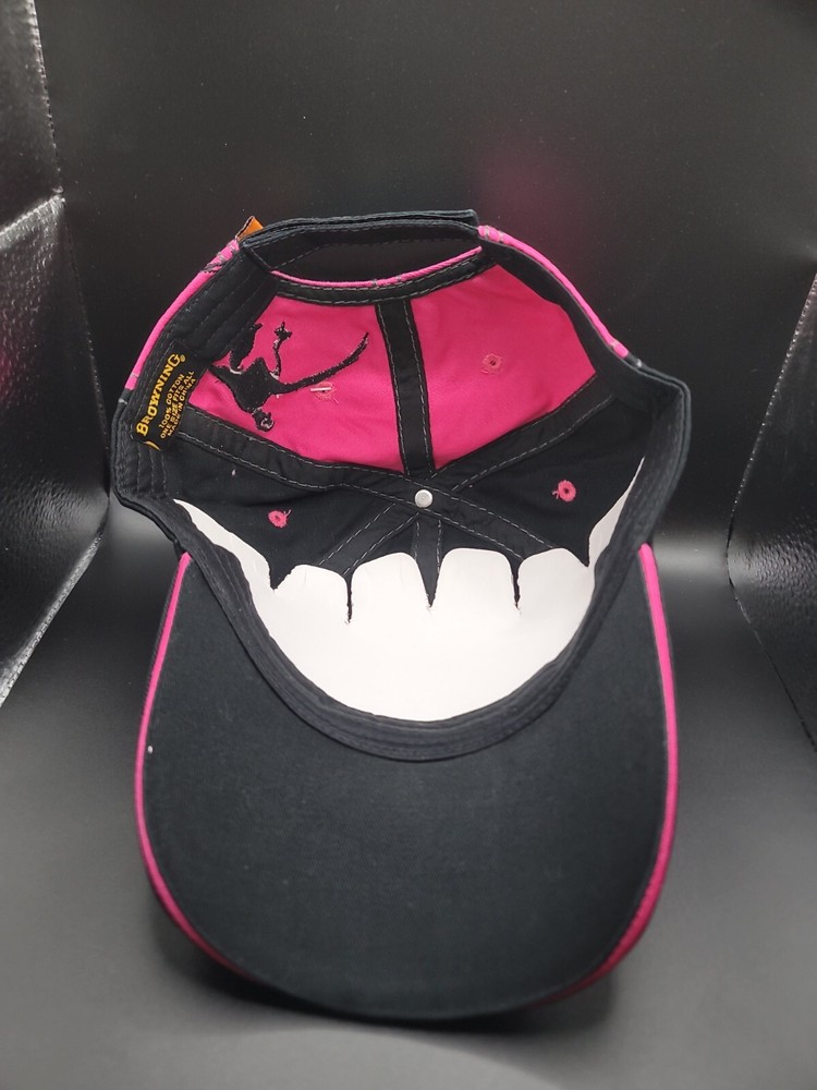 Browning Firearms Co Dirty Bird Hat/Cap Adjustable Back PINK & BLACK DISTRESSED