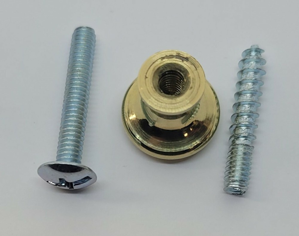 5/8" Round Polished Solid Brass Nickel BOOKCASE Knob pull desk small cabinet