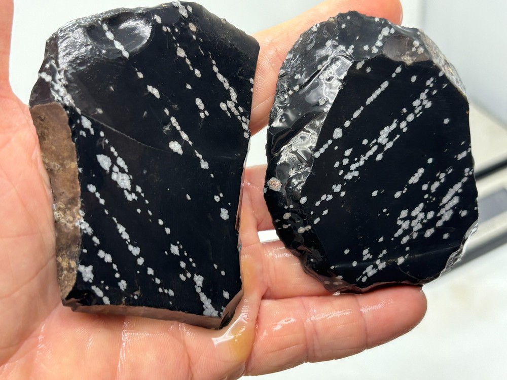 Snowflake Obsidian Slabs Lapidary Cabbing Knapping Combo ship avail