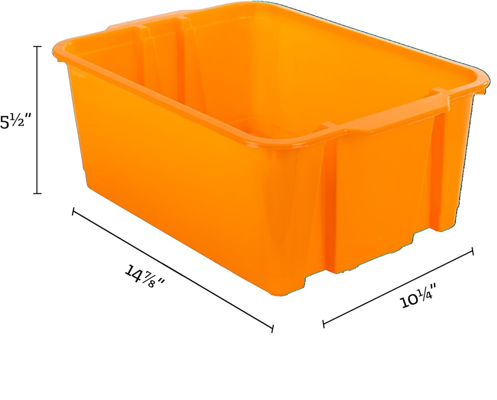 Classroom Stacking Bins - Neon - Set of 4
