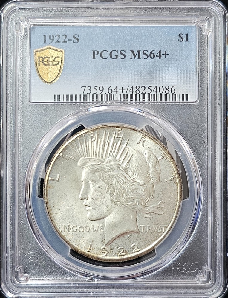 1922-S Peace Dollar MS-64+ PCGS VIDEO