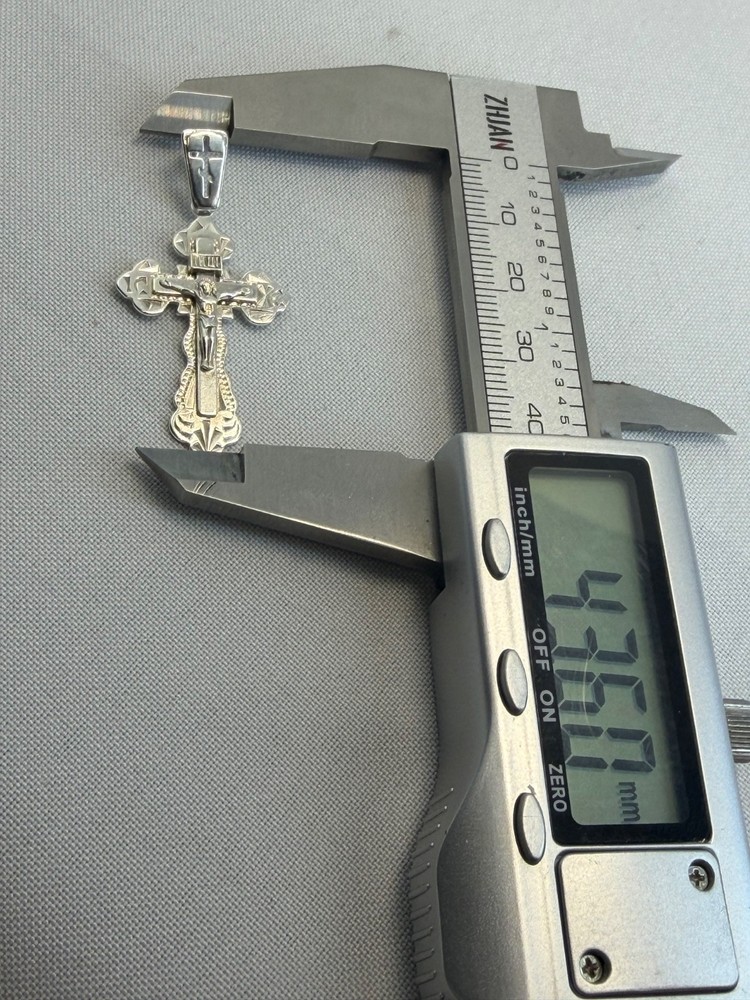 925 Sterling Silver Orthodox Cross 2.8g Style Save & Protect