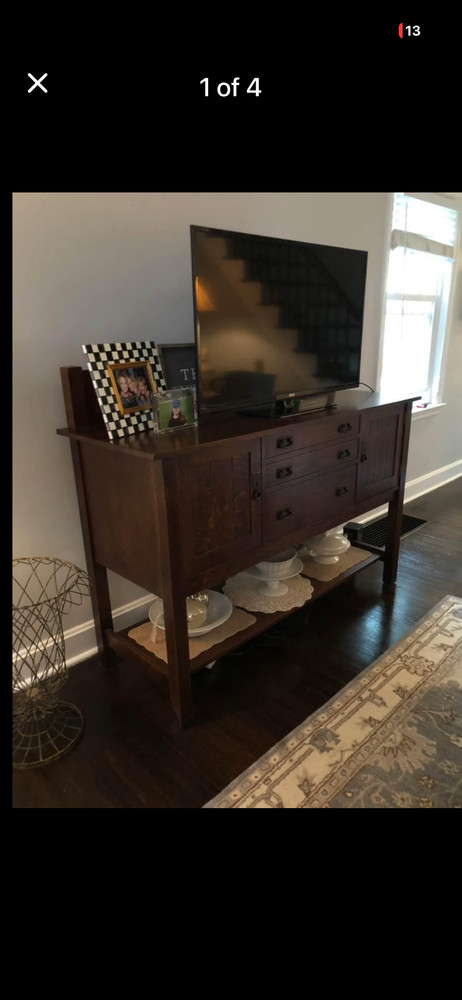 Stickley Oak Sideboard /server. Centennial stain.