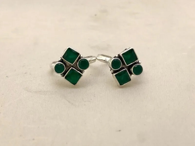 Emerald Bliss Adjustable Toe Rings 7-8gm (Approx)