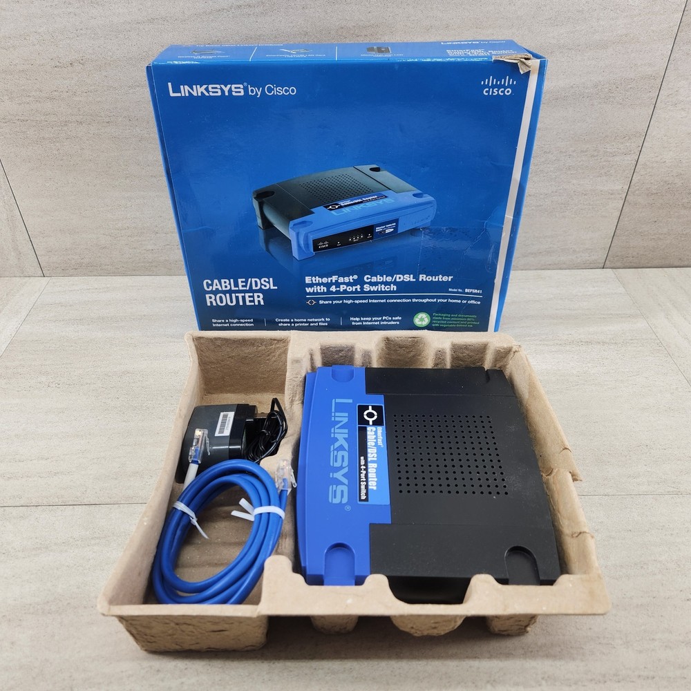 Linksys BEFSR41 EtherFast Cable/DSL Router 4-Port Switch Cisco Wired Networking