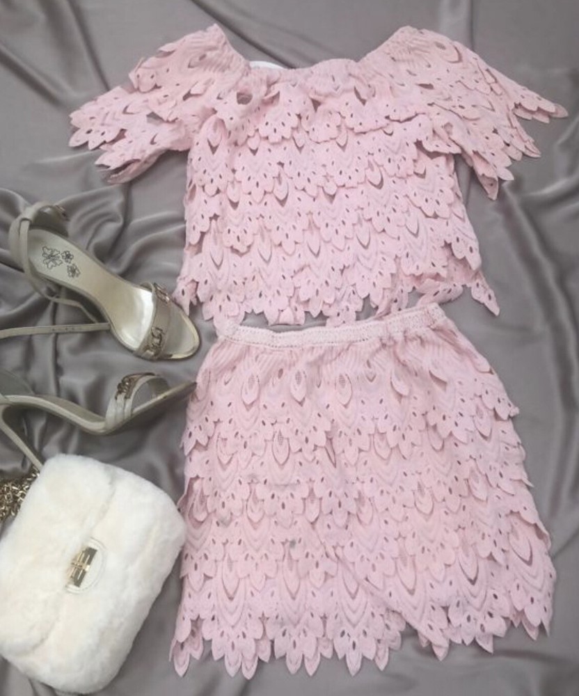 💅🏼 Pink Lace Co Ord Size S 8 💅🏼