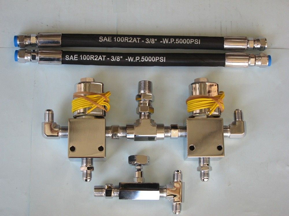 Lowrider Hydraulics Two Dump Kit, 3/8", all chrome finished, upgrade level