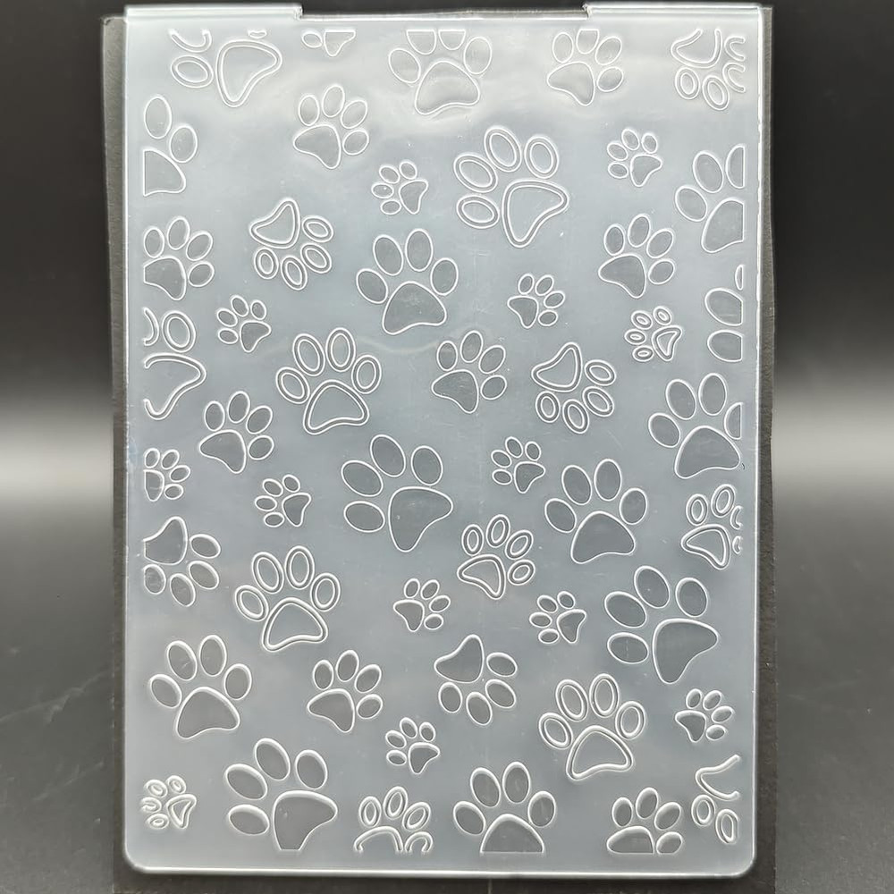 Plastic Embossing Folder A6 Size Puppy Footprints Pattern Paper Crafts Plastic T