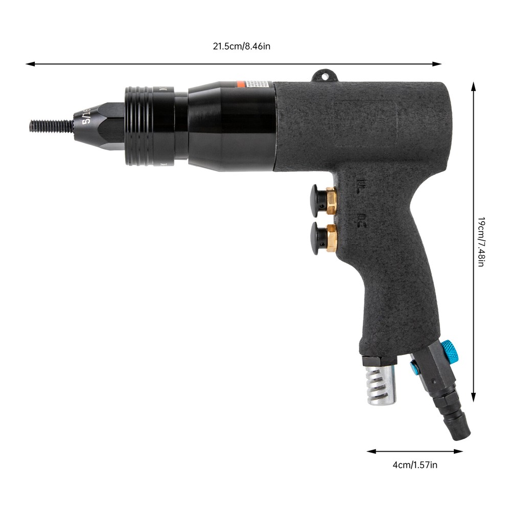 Pneumatic Rivet Nut Gun Air Rivet Nut Pull Setter Tool 1/4" Air Inlet