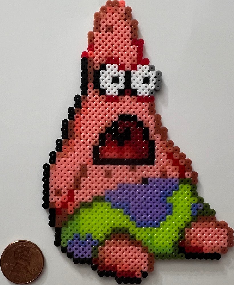 Patrick Star Mini Bead Sprite SpongeBob SquarePants Starfish Meme Shocked Face
