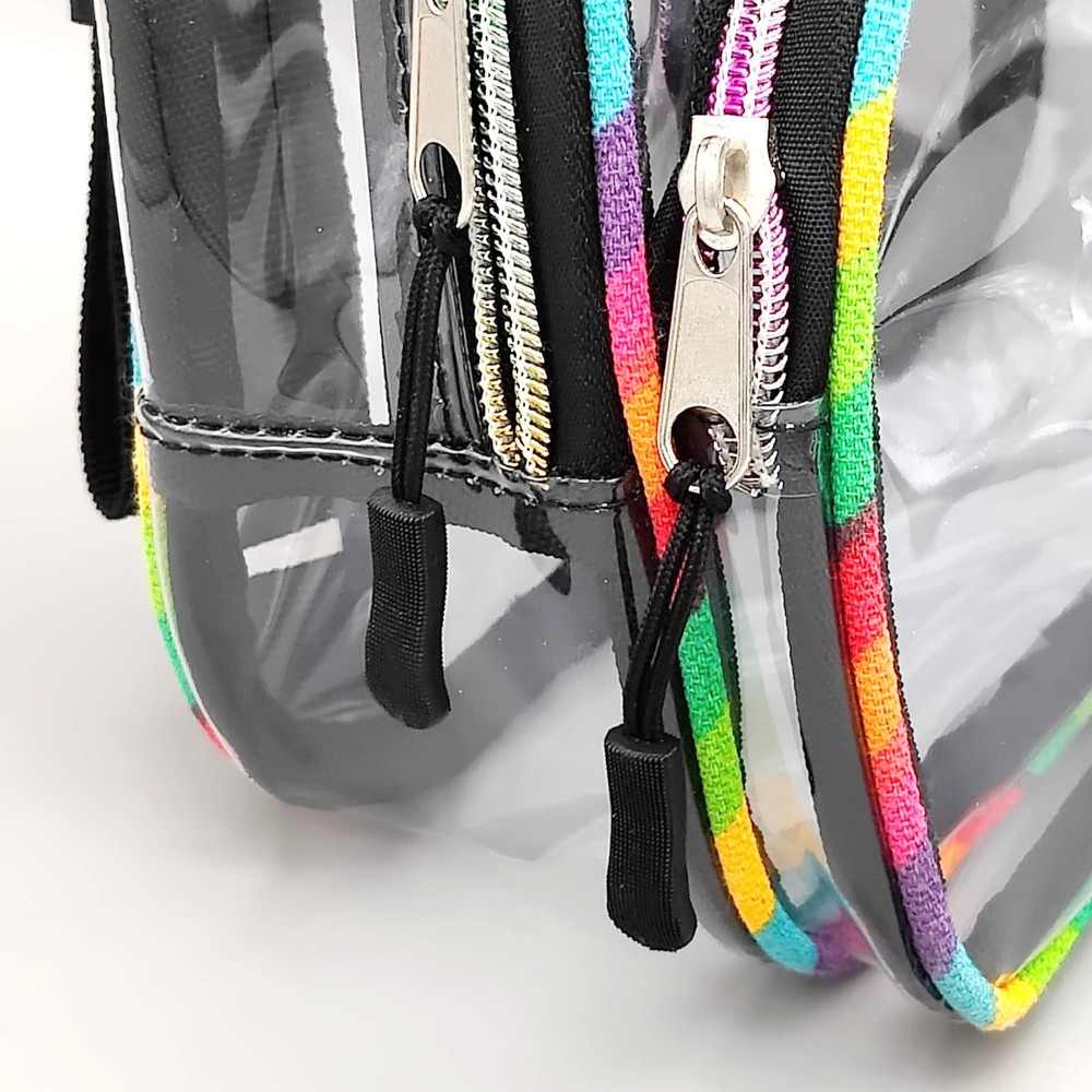 Clear Small Mini Backpack for Stadium Small, Rainbow, Chromatic, Colorful
