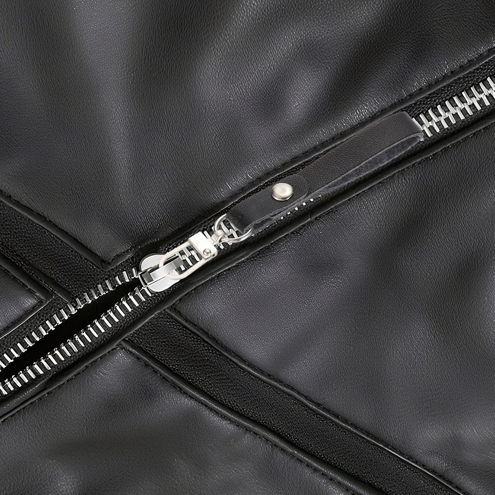 5pcs Zipper Pull, 4 Inch Leather Zip Puller Zipper Replacement Repair, Black