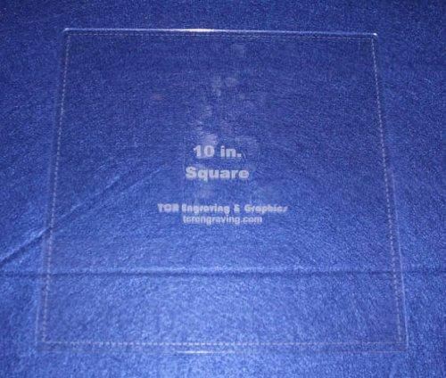 Square Template 10" - Clear 1/8" with Seam Allowance