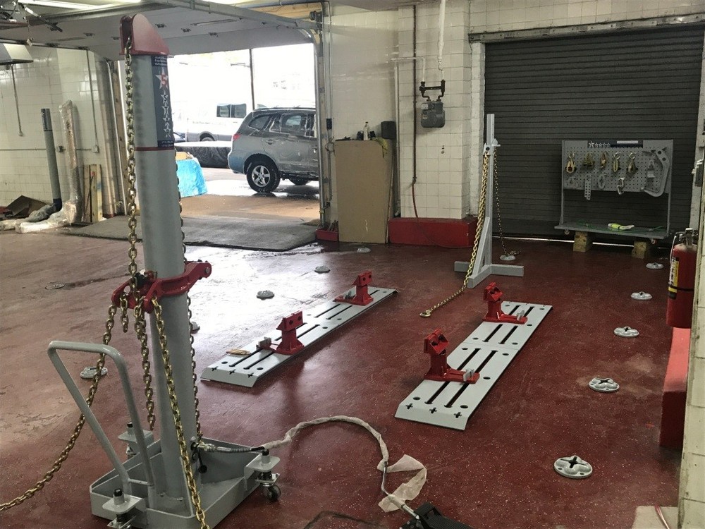 Auto Body Frame Machine Floor Rack System 10 TON Puller FREE JACK + 22 anch pots