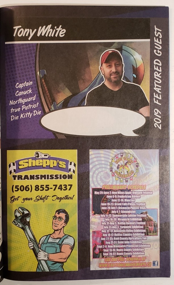 East Coast Comic Expo 2019 Guide Moncton N.B. Canada featuring activities guests