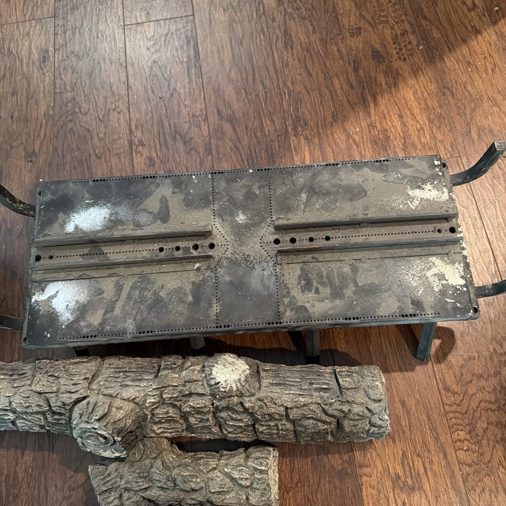gas fireplace log set with burner