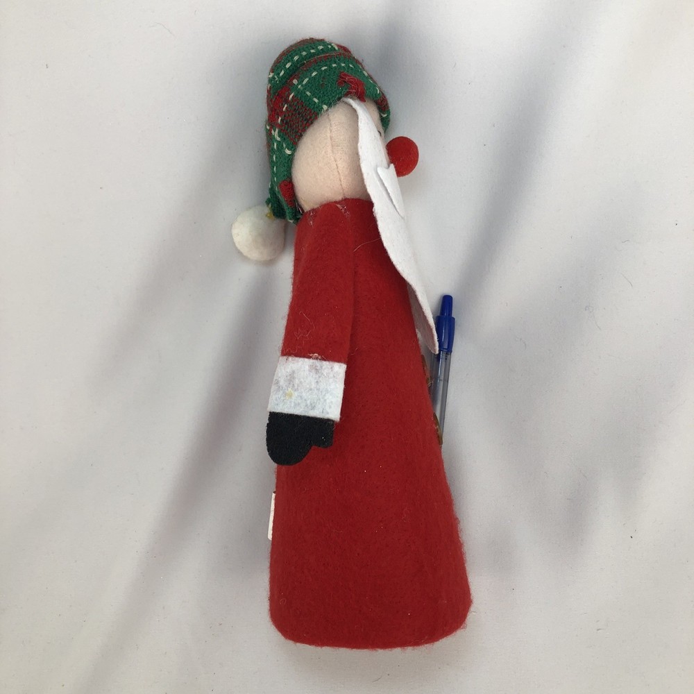 Felt Covered Cone Christmas Santa 10” Tall