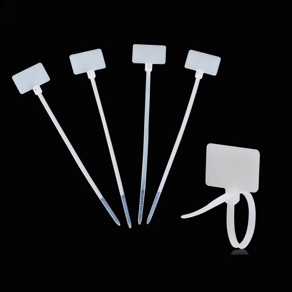 Nylon Cable Zip Ties with Writable Tags - 100 Pcs Self-Locking Marking Solution
