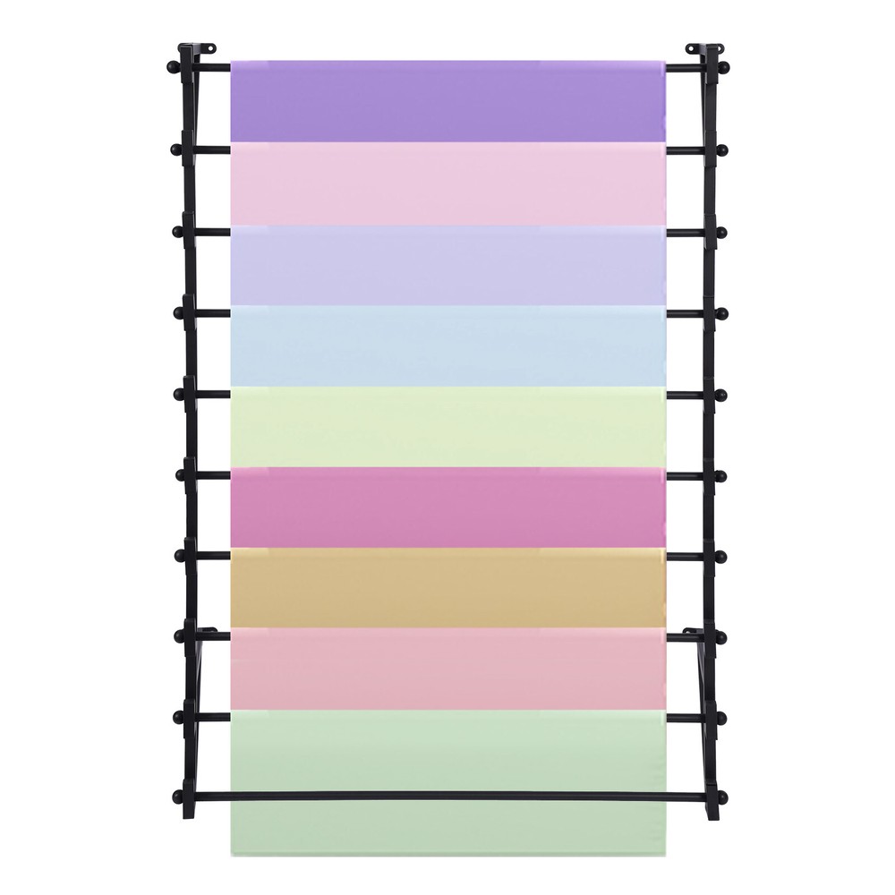 Wall Mounted Display Rack, 10-Layer Wall Wrapping Paper Ribbon Organizer Black