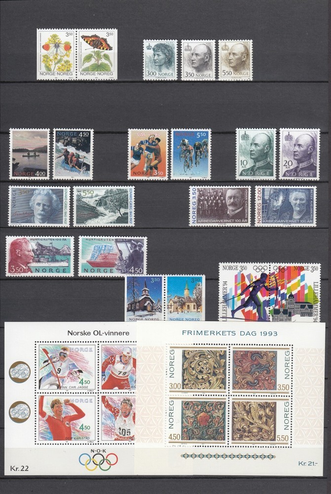 Norway 1993 Full year VF MNH stamps
