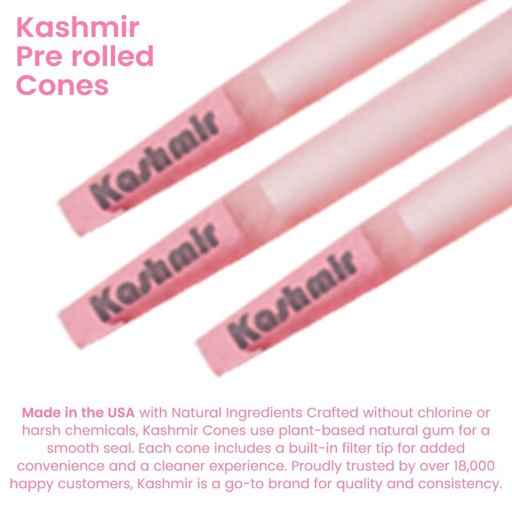 King Size Pre Rolled Cones Pink 200 Pack w/ Filter Tips Slow Burn Rolling Cones