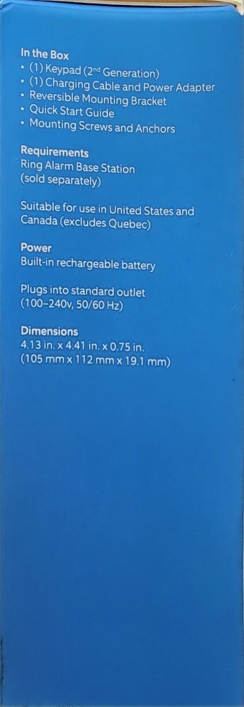 RING Mountable Keypad ALARM KEYPAD ( for Ring Alarm), White,