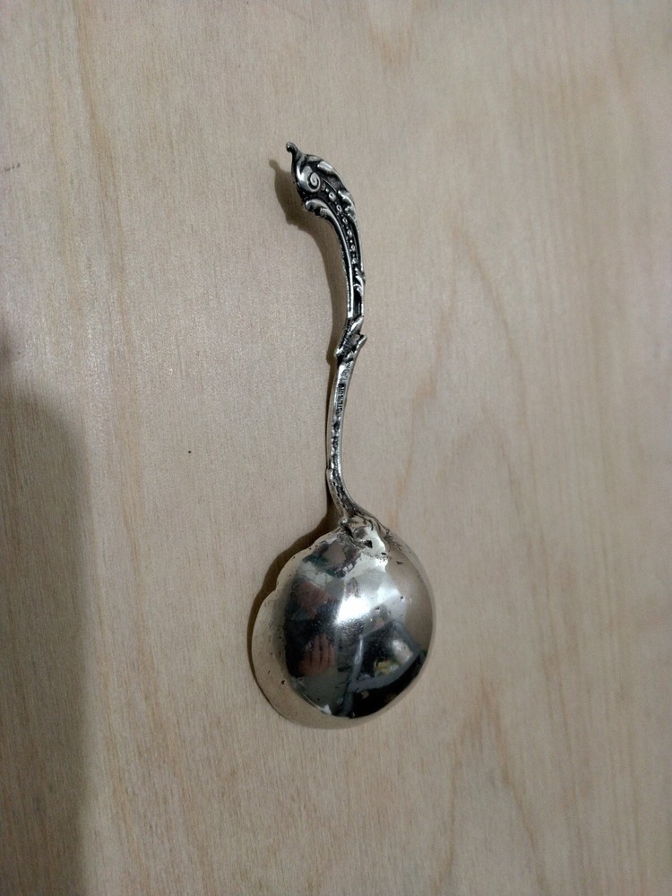 Unique Shaped Antique Silver Scoop Spoon